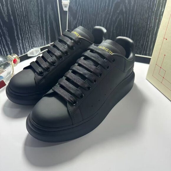 Alexander McQueen Black Leather Sneakers - Picture 2 of 7